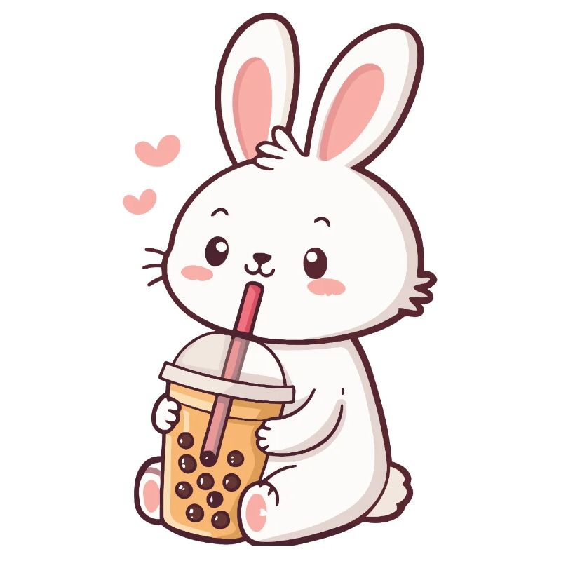 Pastel Bubble Tea Bunny