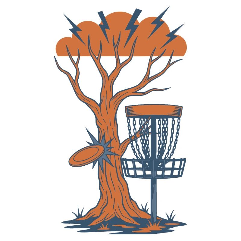 Disc Golf Tree trifft Flying Disc Basket Sturm