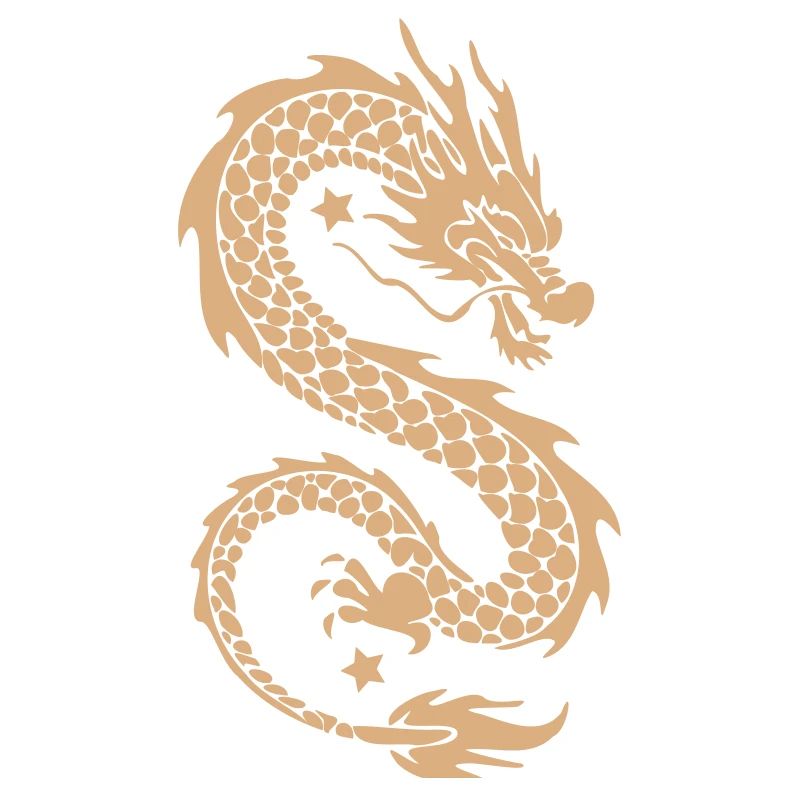 Silhouette dorée du Dragon Céleste