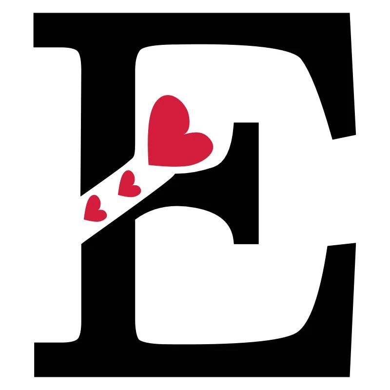 Großbuchstabe E mit Herzen