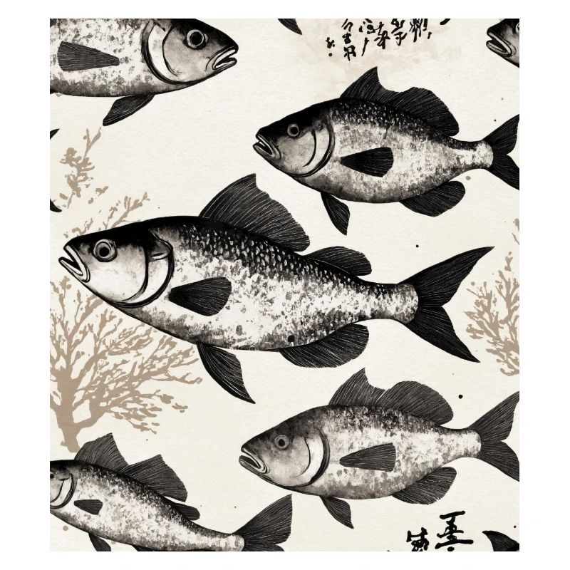 Japanese Style Fish Drawing