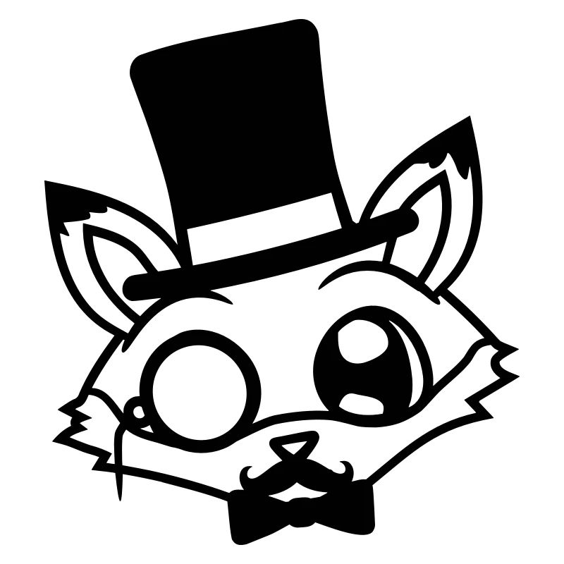 Fox Red Fox Sir Mr. Top Hat Monocle Glasses
