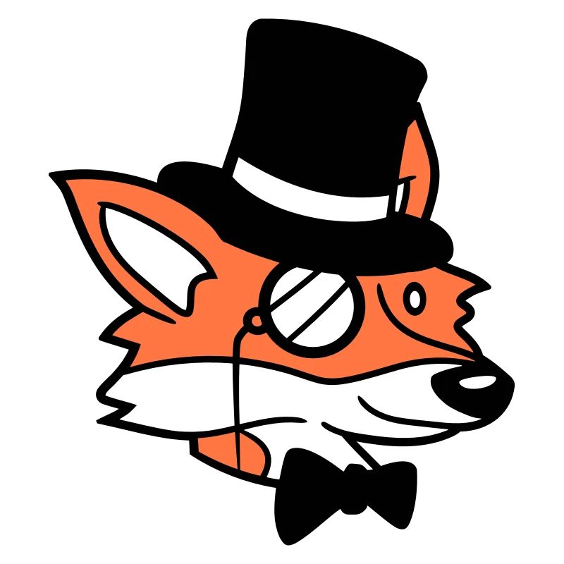 Fox Red Fox Sir Mr. Top Hat Monocle Glasses