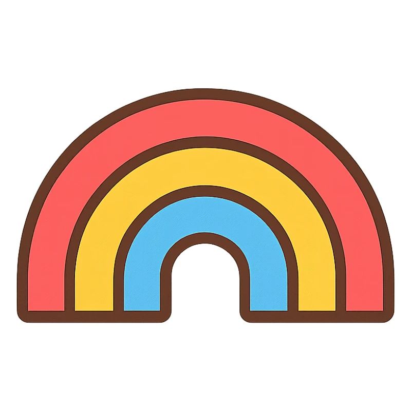 Heller Retro-Regenbogen