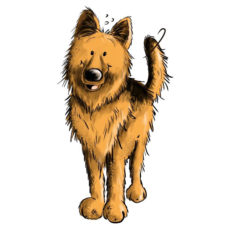 Lustiger Deutscher Schäferhund DSH Hund Comic