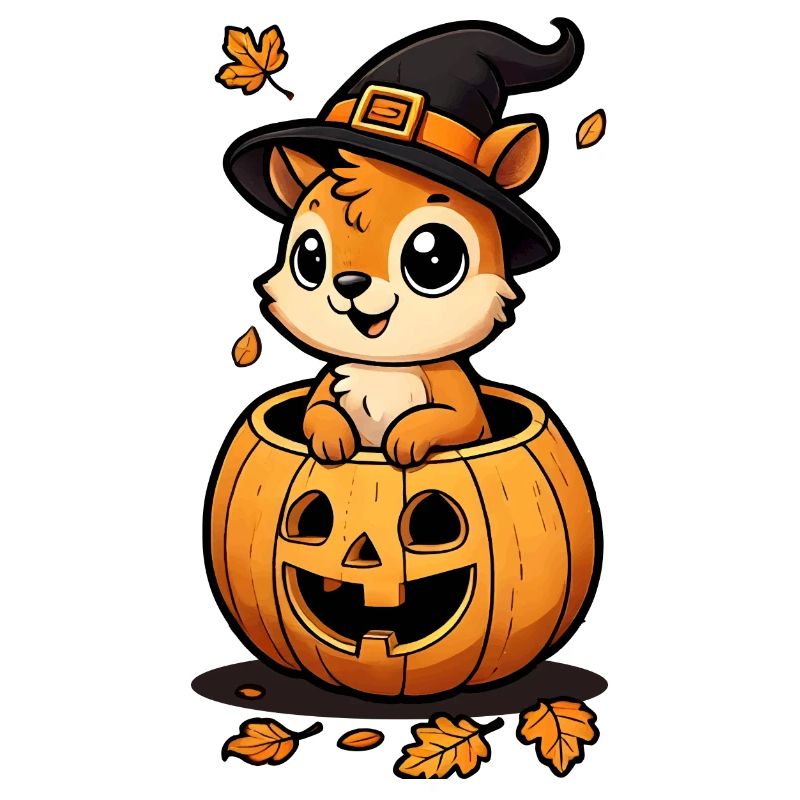 Écureuil mignon d’Halloween : un plaisir effrayant et doux
