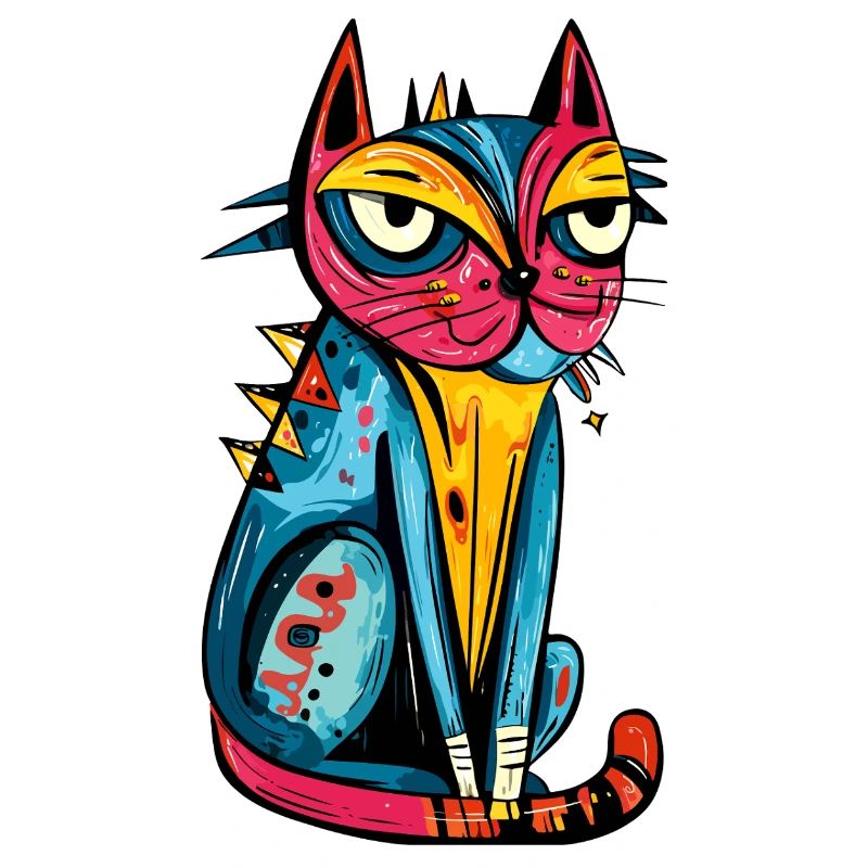 Chat Art coloré