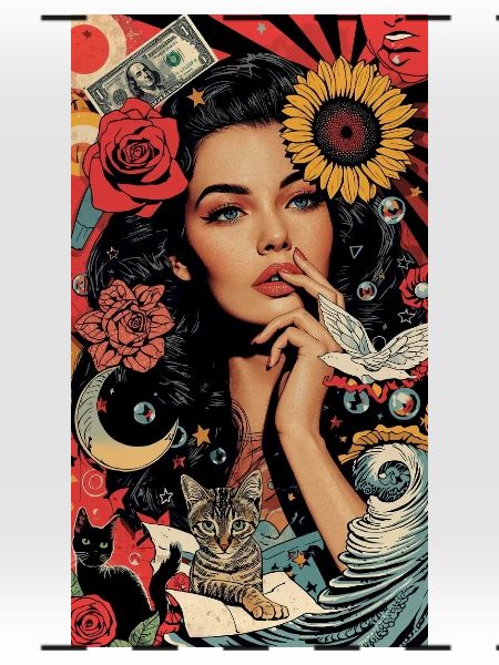 Buntes Pop-Art-Blumenmuster