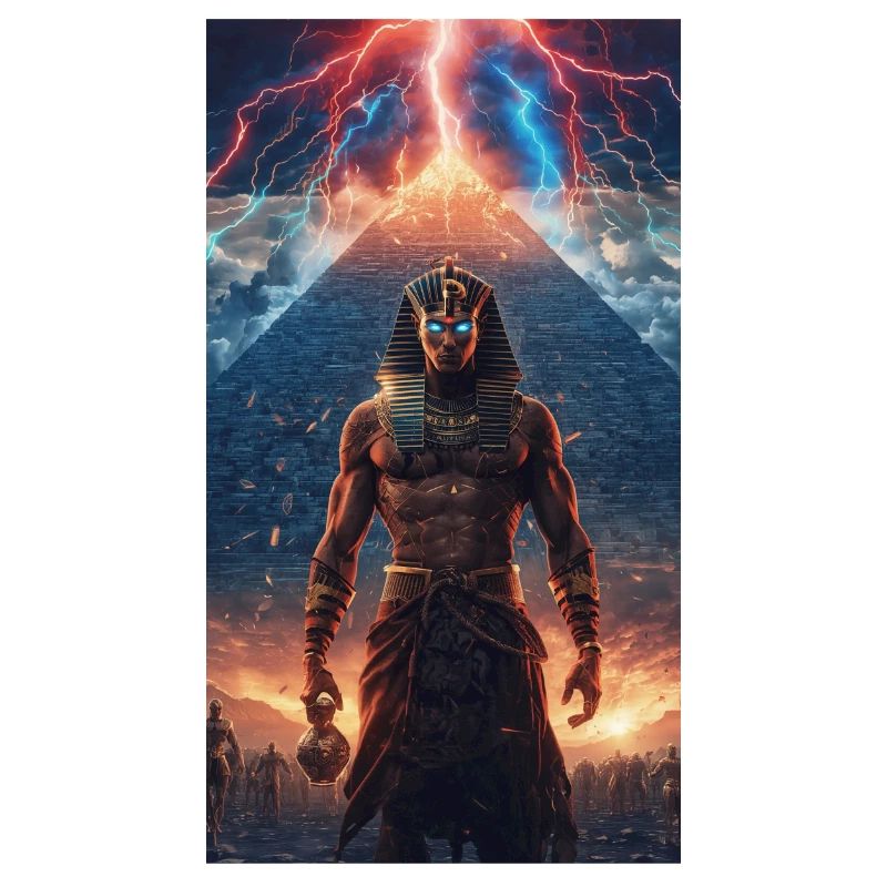 Donnerpharao vor der Pyramide
