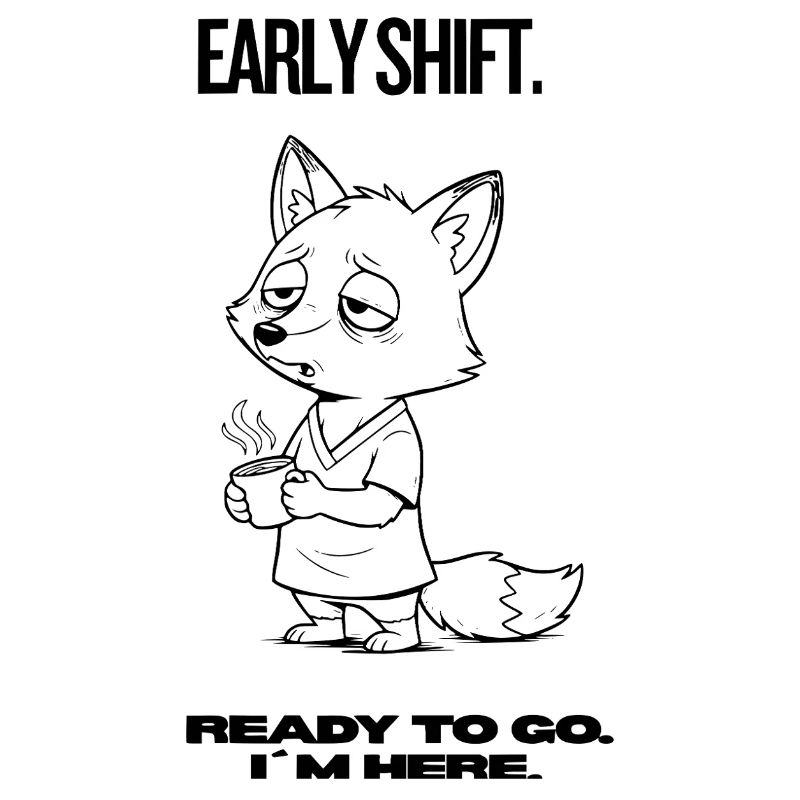 Early Shift Fox Shirt – Ready to go. I ́m here.
