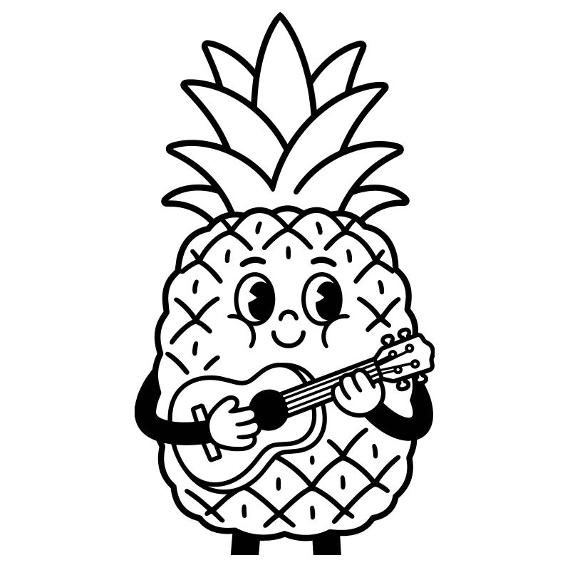 pineapple with ukulele