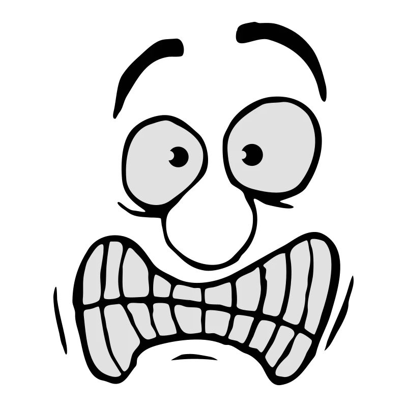 Insecure Anxious Comic Cartoon Face