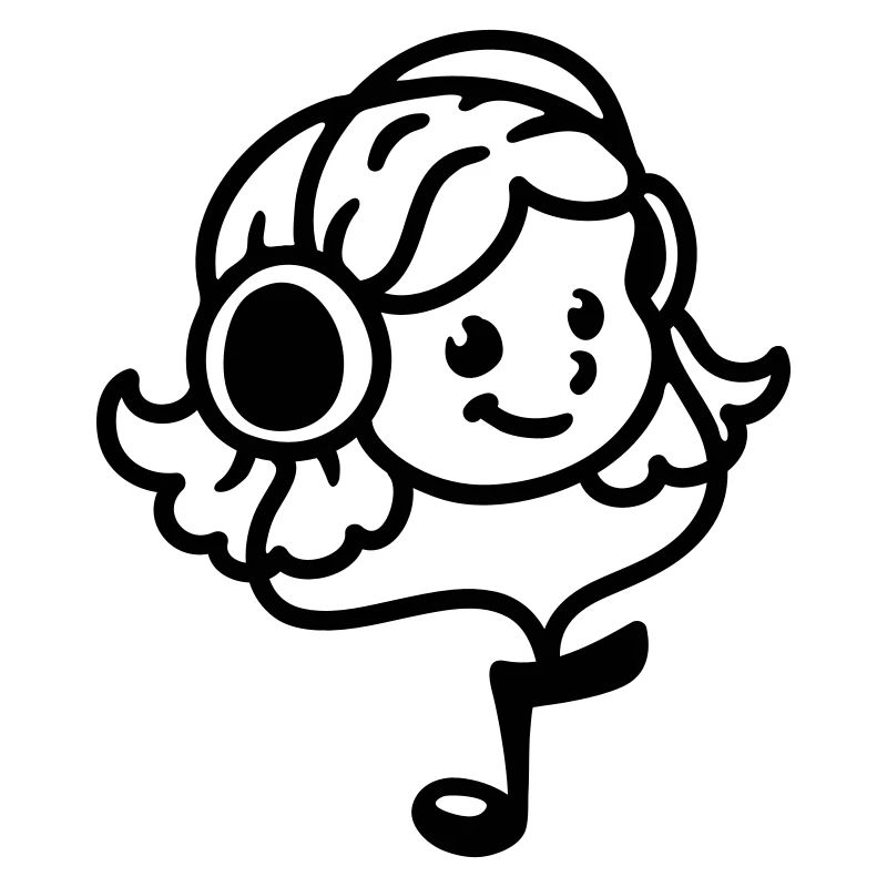 Mädchen Kopfhörer - line