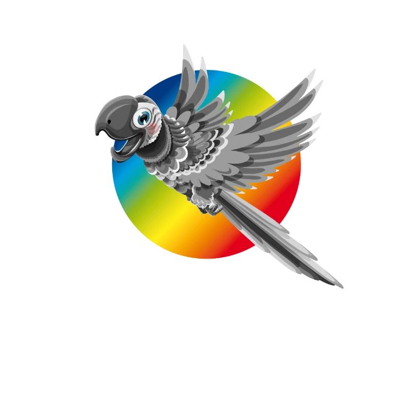 Perroquet arc-oiseau coloré mignon volant com