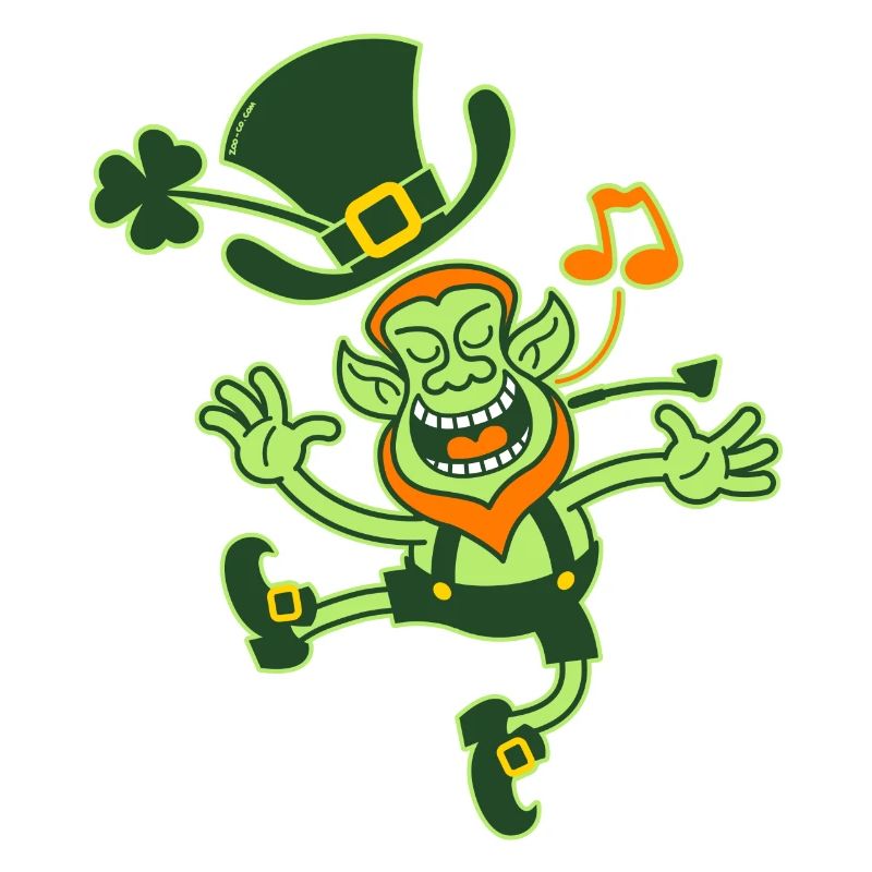 Lutin de Saint-Patrick danse et chante joyeusement