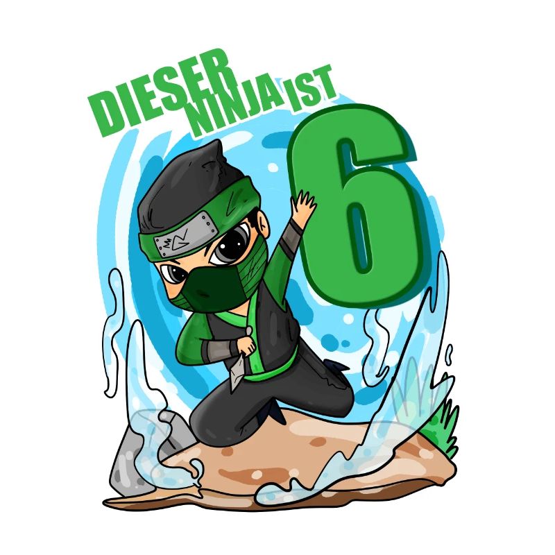 6 Jahre Junge Ninja - 6 Geburtstag - Ich bin 6