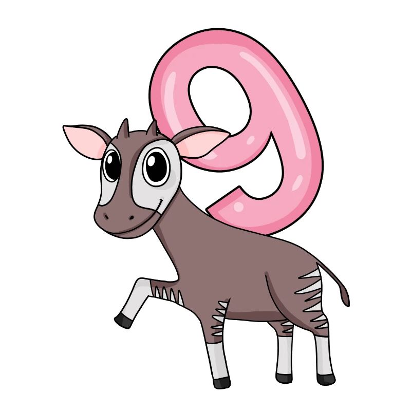 Fille 9 ans Okapi cadeau de 9ème anniversaire
