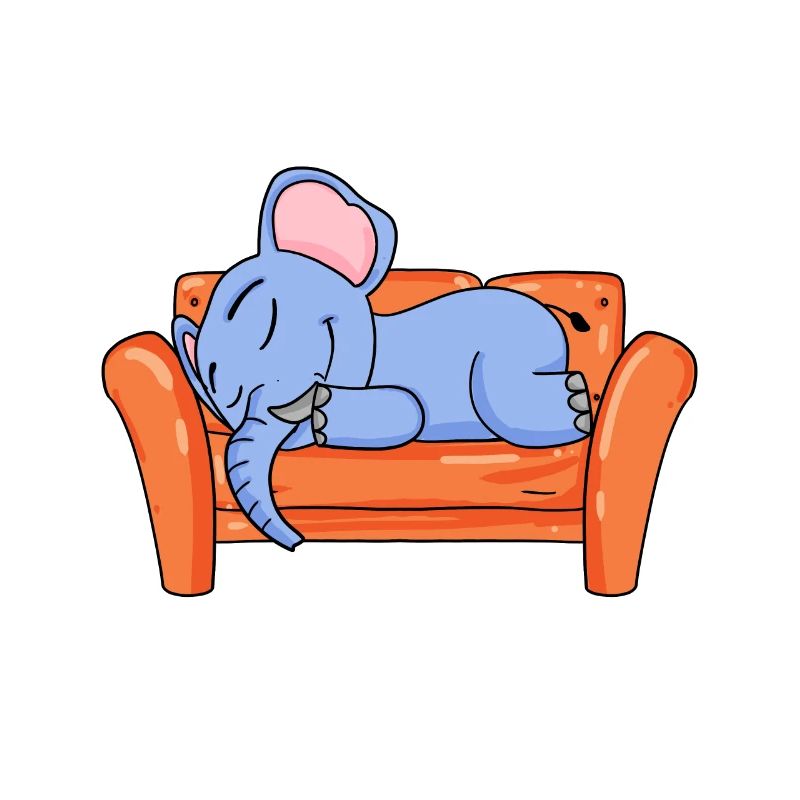 Éléphant couché mignon sommeil