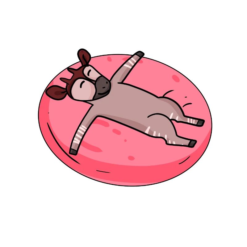 Schlafendes Okapi Waldgiraffe