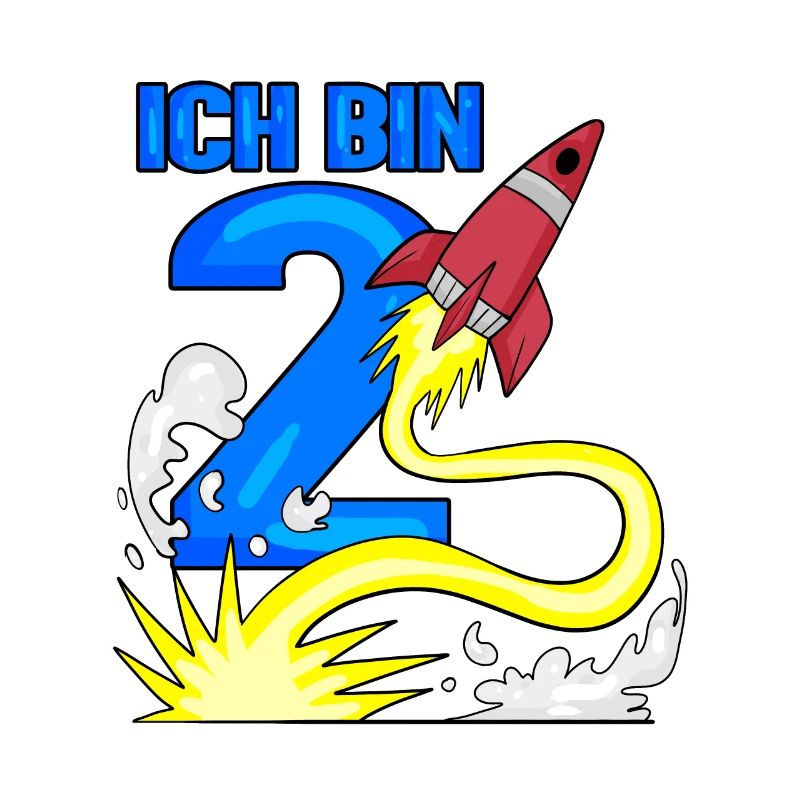 2 Geburtstag Junge Astronaut Rakete - zwei Jahre
