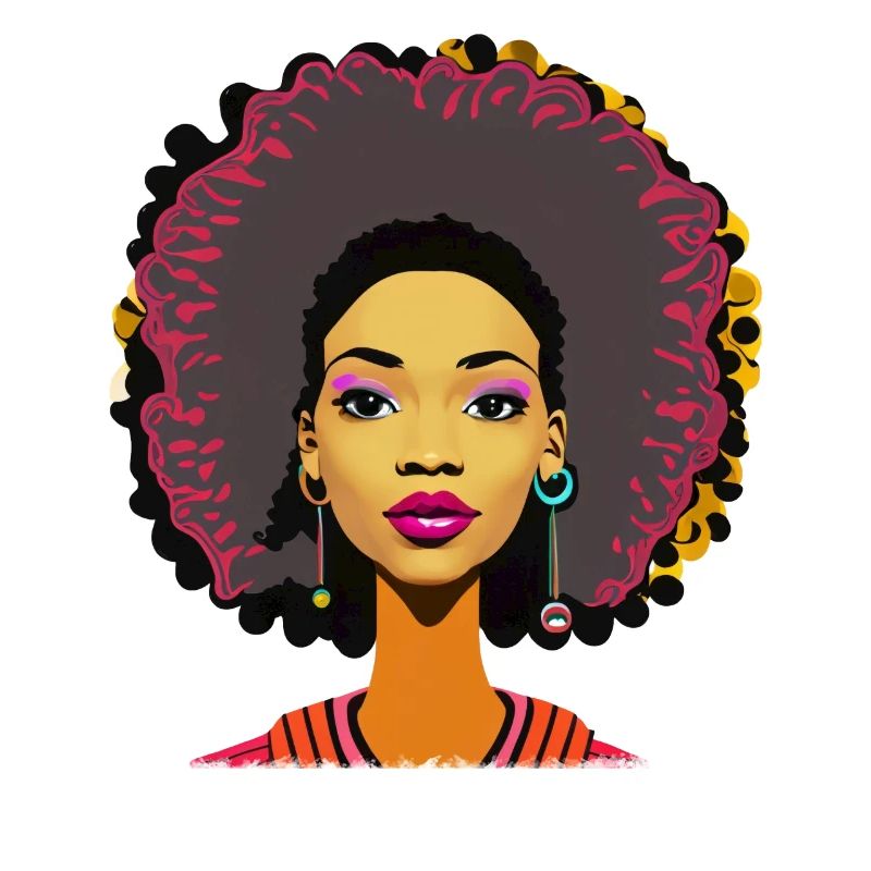 Dame mit Afro
