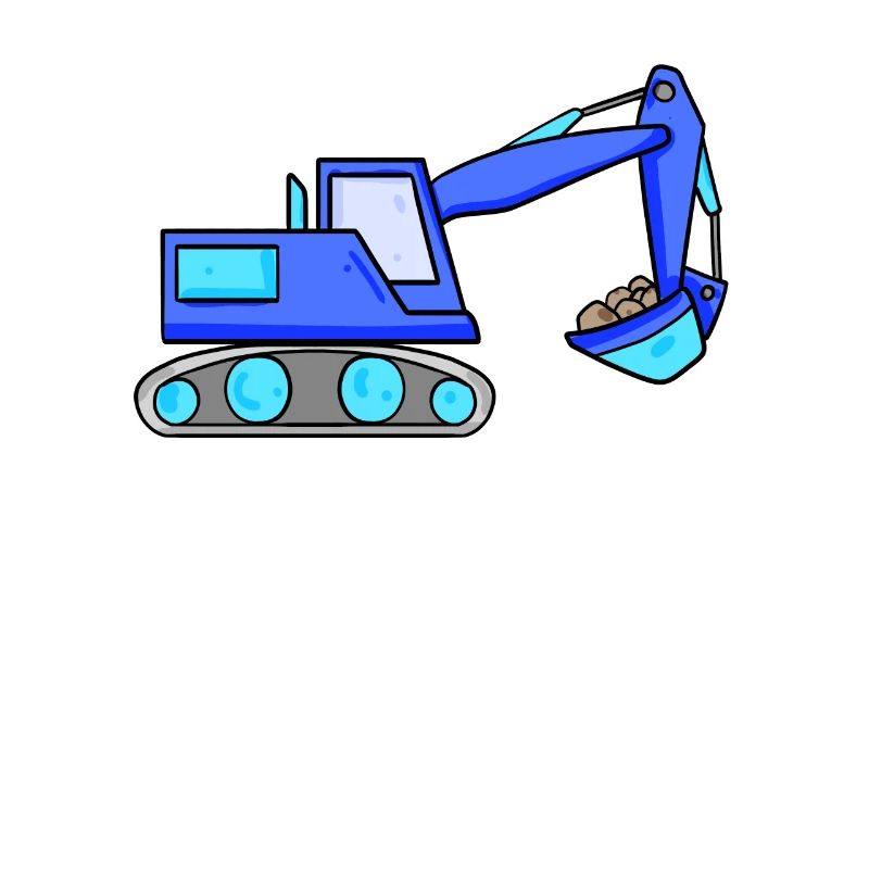 Bagger Baustelle Baggerfahrer Blau