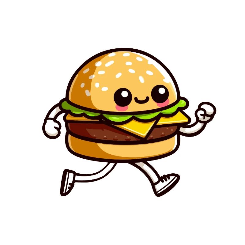 Restauration rapide Mignon Burger Courir Drôle Malbouffe