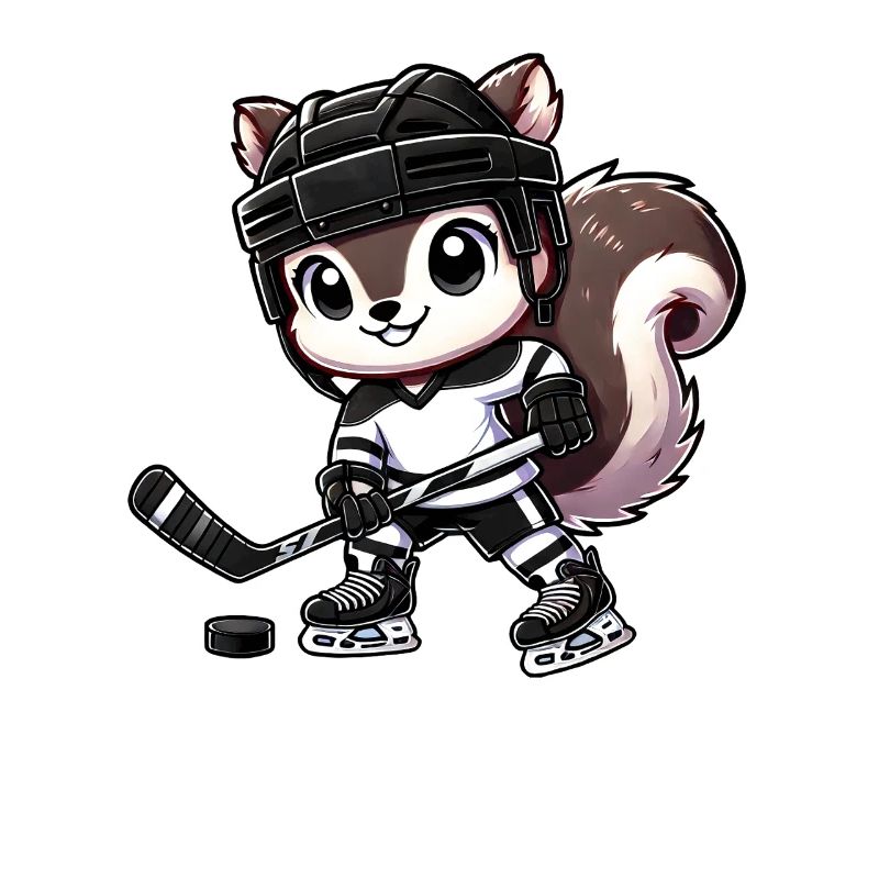 Chibi Eichhörnchen Eishockey Hockeyspieler