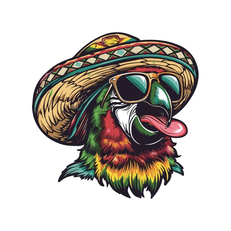 Parrot Comic Funny Sombrero