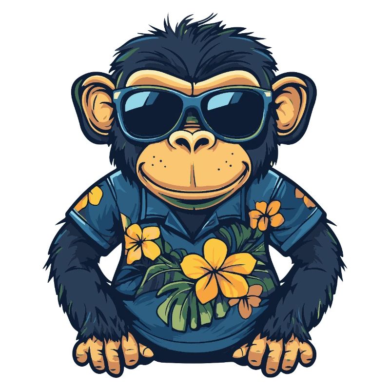 Affe Comic Cool Sommer