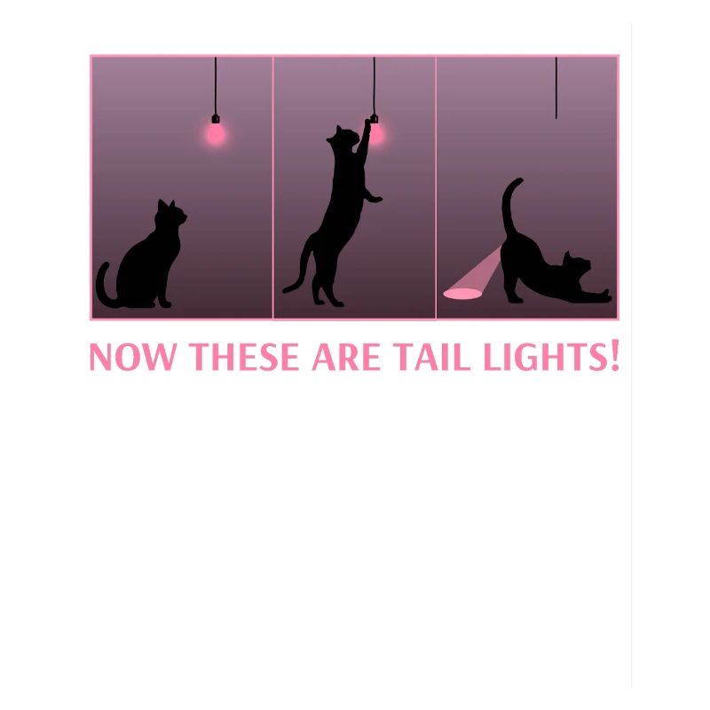 Funny Cat Eating Lightbulb Glowing Butt Tail Light