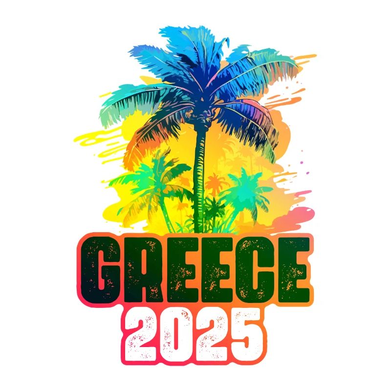 Greece 2025 Colorful Palm Trees