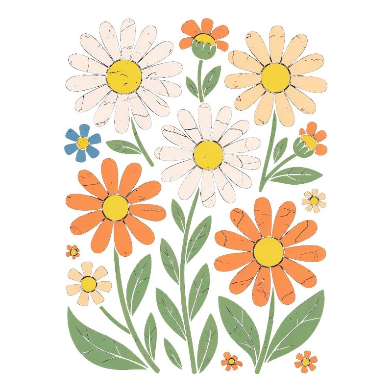 Boho Retro Gänseblümchen Muster Retro