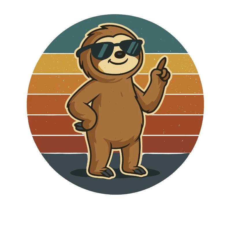 Sloth Retro Look with Sunglasses