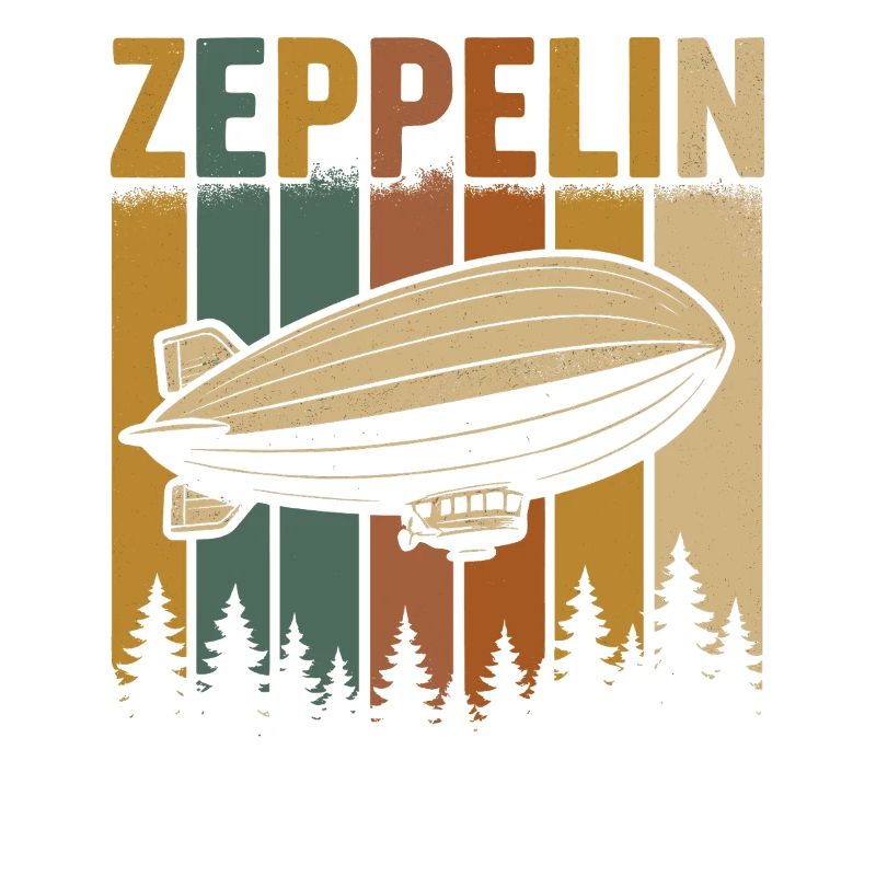 Dirigeable Zeppelin à rayures rétro