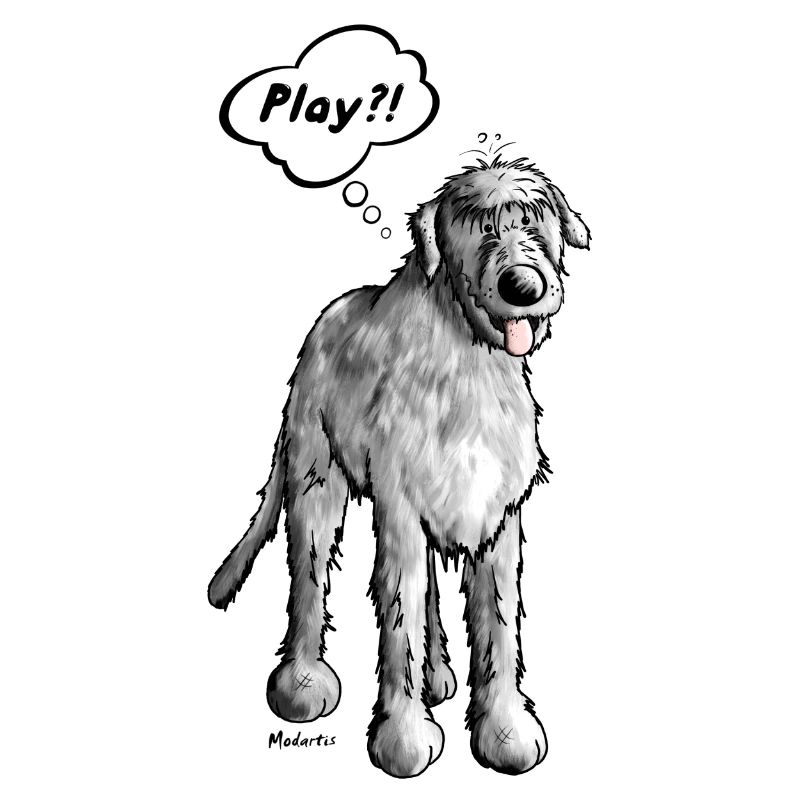Irish wolfhound - cartoon - comic - funny
