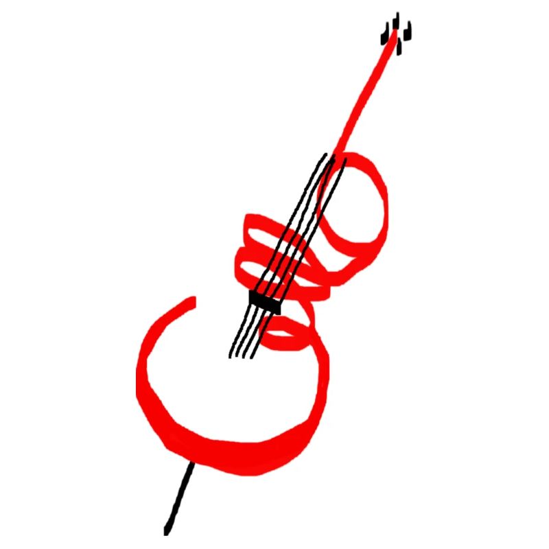 Lettrage violoncelle rouge