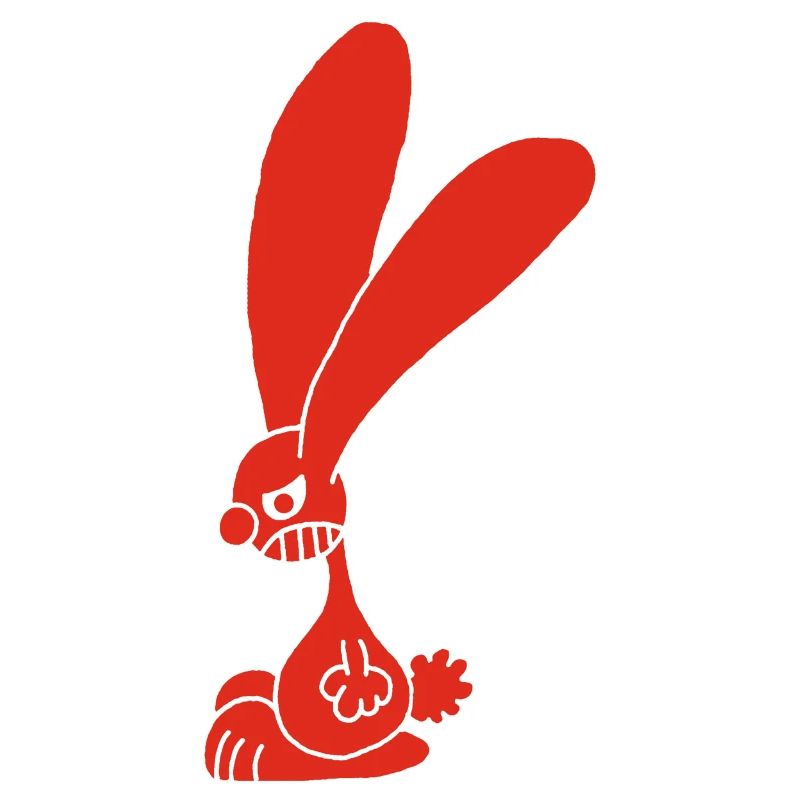 Grumpy red rabbit