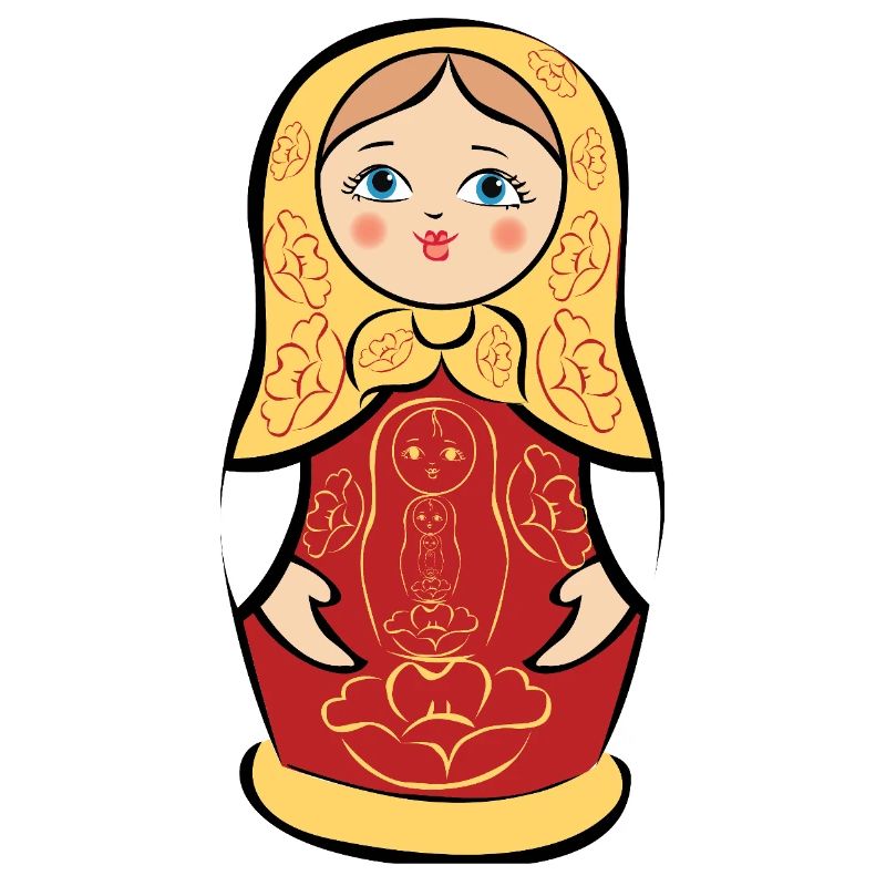 Matryoshka with floral pattern