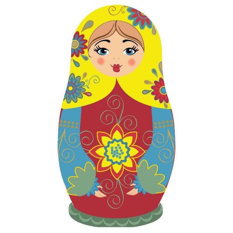 Matryoshka with floral patterns