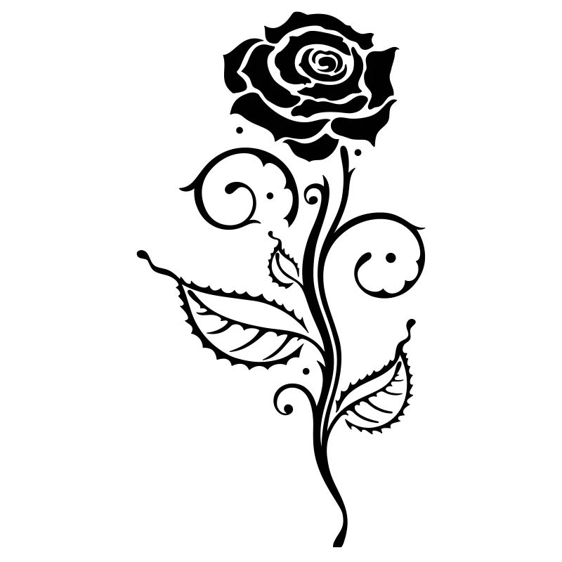 Schwarze Rose Ornament Gothic