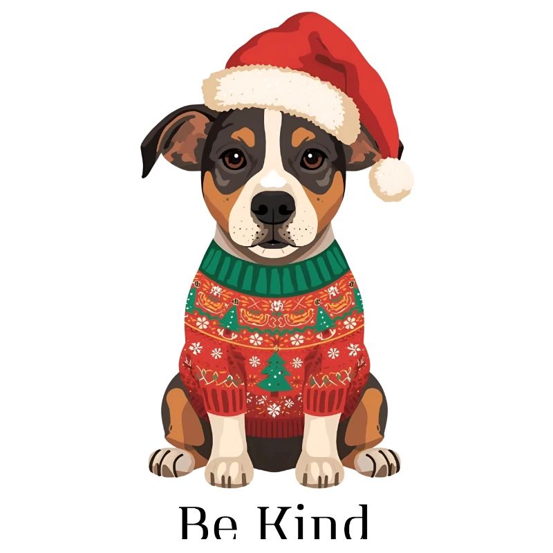 Be Kind – Chien en pull de Noël