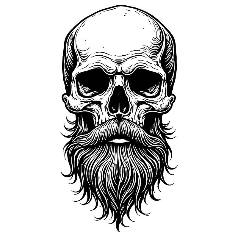 Skull with beard