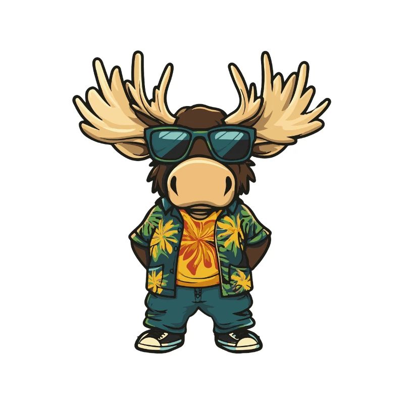 Elch Comic Cool Sommer