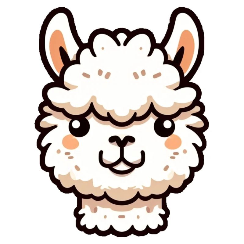 Alpaca Llama Head Comic Cartoon