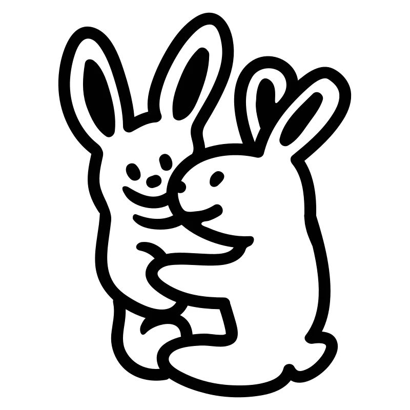 kuschelnde rabbits - line
