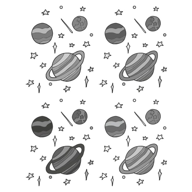 Planet pattern grayscale
