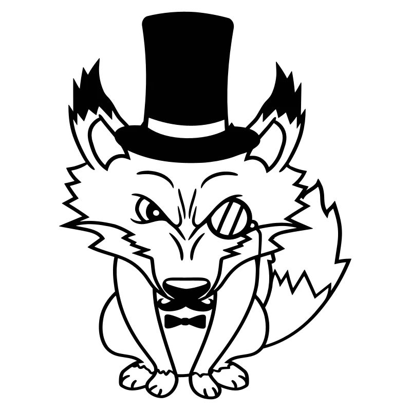 Fox Red Fox Sir Mr. Top Hat Monocle Glasses