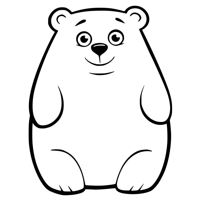 Cuddly polar bear as vector illustration