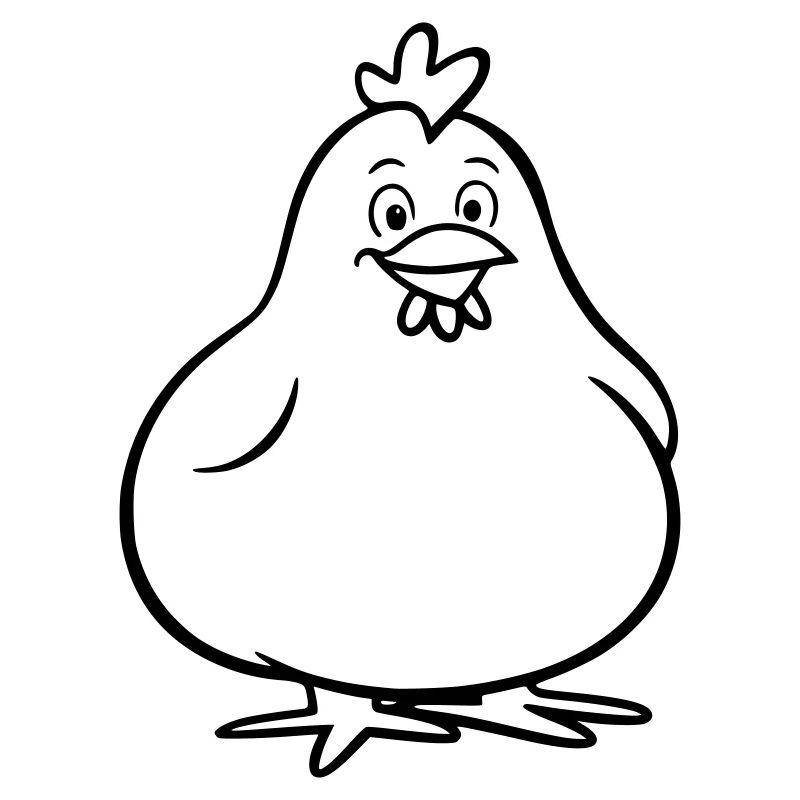 Chubby chicken as vector illustration